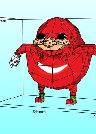Knuckles character hero 3d фигура арт. 500.24.134 кнаклс персонаж герой паперкрафт papercraft disney дисней