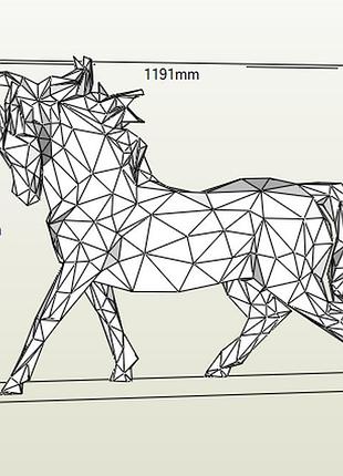 Paperkhan конструктор из картона 3d фигура конь лошадь паперкрафт papercraft подарочный набор сувернир игрушка