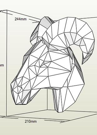 Paperkhan конструктор из картона 3d фигура антилопа коза козел паперкрафт papercraft подарочный набор игрушка