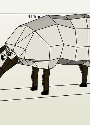Paperkhan конструктор из картона 3d фигура баран овца овен паперкрафт papercraft подарочный набор игрушка
