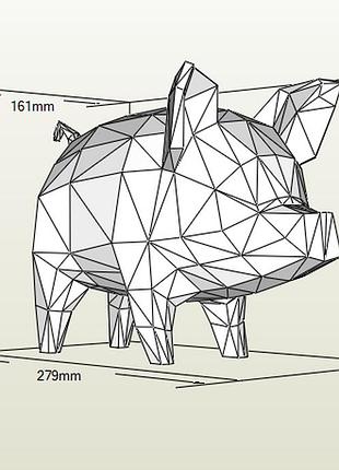 Paperkhan конструктор из картона 3d фигура кабан свинья поросенок паперкрафт papercraft набор игрушка сувенир