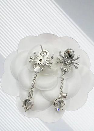 Сережки олександр макквін spider crystal drop earrings якість