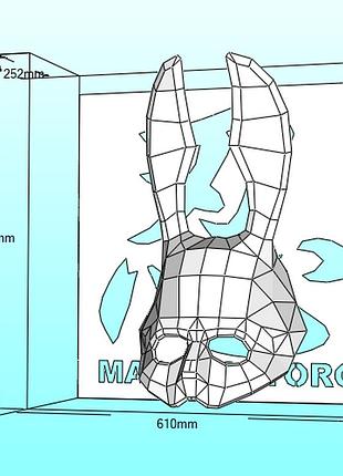 Шлем helmet заяц зайка кролик маска mask конструктор из картона papercraft паперкрафт игровой персонаж