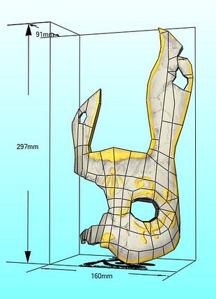 Шлем helmet заяц зайка кролик маска mask конструктор из картона papercraft паперкрафт игровой персонаж