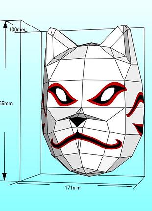Шлем helmet лисичка лисиця лис маска mask конструктор з картону паперкрафт papercraft ігровий персонаж пазл 3д фігура