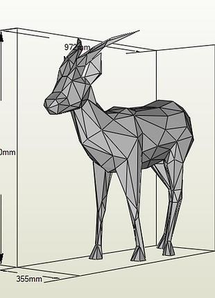Paperkhan конструктор из картона 3d фигура антилопа коза козел паперкрафт papercraft подарочный набор игрушка