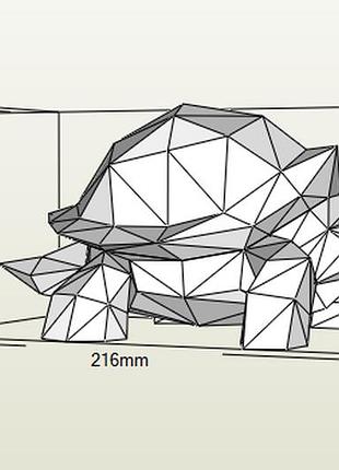 Paperkhan конструктор з картону 3d фігура черепаха черепашка паперкрафт papercraft подарунковий набір для творчості іграшка сувені