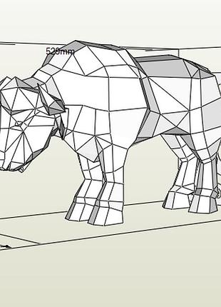 Paperkhan конструктор з картону 3d фігура бик телець корова паперкрафт papercraft подарунковий набір для творчості іграшка сувенір