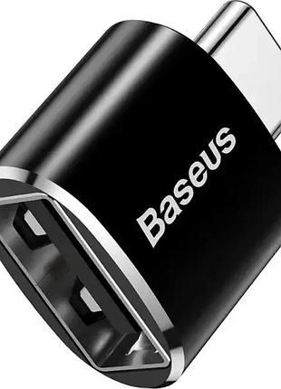 Адаптер перехідник baseus usb female to type-c male adapter converter black (catotg-01)