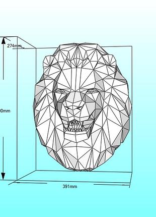Paperkhan набор для создания 3d фигур лев кот кошка паперкрафт papercraft подарок сувернир игрушка конструктор