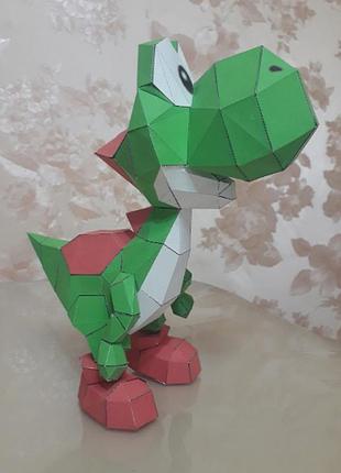 Paperkhan yoshi character hero 3d фігура арт. 200.4.36 йоши динозавр персонаж герой конструктор з картону паперкрафт disney дисней