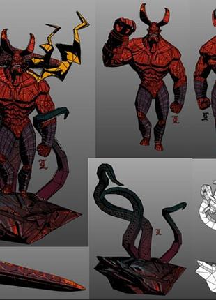 Paperkhan hellboy character hero 3d фигура арт. 1300.134.486 хеллбой персонаж герой паперкрафт disney дисней