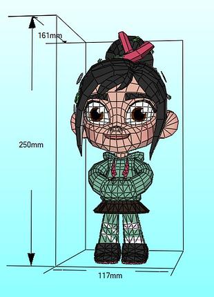 Paperkhan vanellope character hero 3d фигура арт. 250.10 ванилопа персонаж герой паперкрафт disney дисней