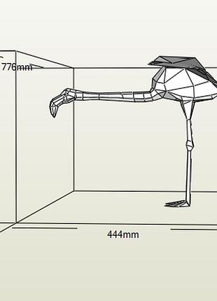 Paperkhan конструктор из картона 3d фламинго птица птичка паперкрафт papercraft набор для творчества игрушка