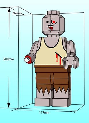 Paperkhan lego zombie man character hero 3d фигура арт. 200.6.1 лего зомби персонаж герой паперкрафт