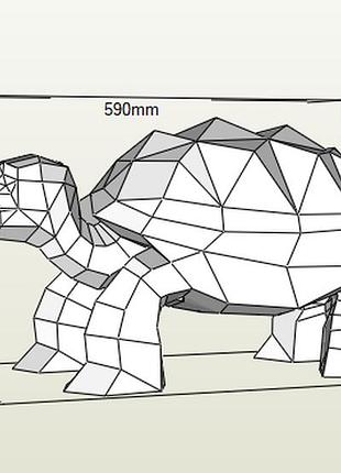 Paperkhan конструктор з картону 3d фігура черепаха черепашка паперкрафт papercraft подарунковий набір для творчості іграшка сувені