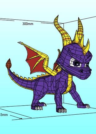 Paperkhan spyro dragon character hero 3d фигура арт. 330.16 спайро дракон персонаж герой паперкрафт дисней