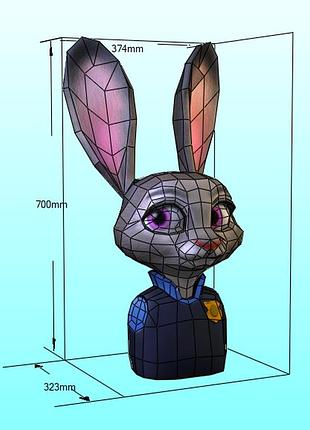 Paperkhan lapin judy character hero 3d фигура арт. 700.19.3 кролик джуди персонаж герой паперкрафт дисней