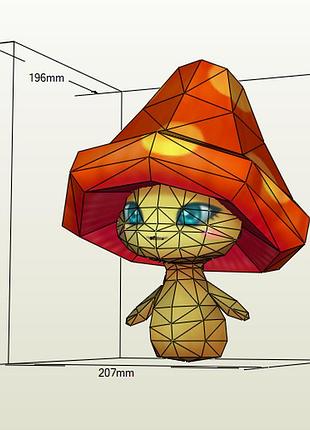 Paperkhan конструктор з картону 3d фігура гриб рослина паперкрафт papercraft подарунковий набір для творчості іграшка орігамі