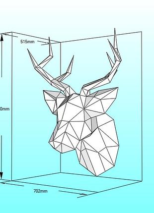 Paperkhan конструктор з картону 3d фігура олень паперкрафт papercraft подарунковий набір для творчості іграшка сувенір