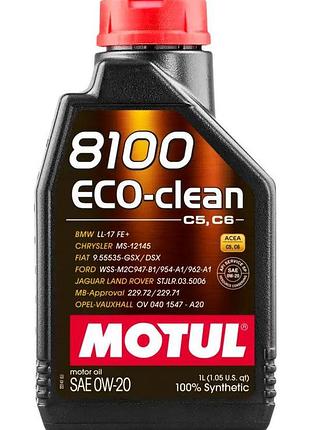 Масло моторне motul 8100 eco-clean 0w20 1l, 868111