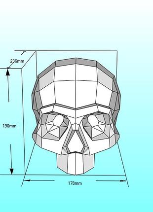Paperkhan набор для создания 3d фигур череп без челюсти голова паперкрафт papercraft подарок пазл оригами конструктор