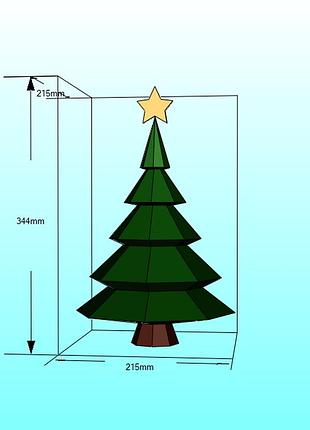 Paperkhan конструктор из картона 3d ёлка новогодняя новый год растение паперкрафт papercraft набор для творчества игрушка оригами