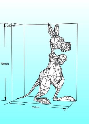 Paperkhan конструктор з картону кенгуру боксер пазл орігамі papercraft 3d фігура полігональна набір подарок сувенір антистрес