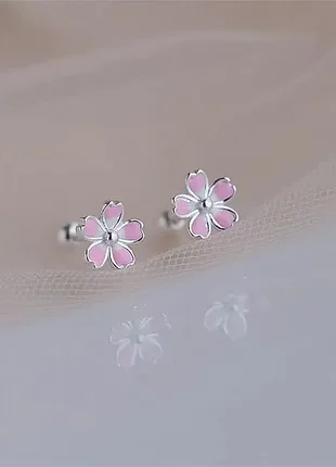 Серьги закрутки "sweet cherry blossoms"