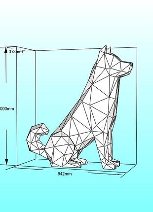 Paperkhan конструктор з картону 3d фігура собака пес висота 1 метр паперкрафт papercraft набір для творчості іграшка сувенір