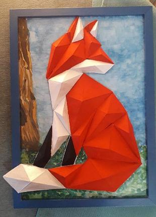 Paperkhan конструктор из картона мозаика лиса оригами papercraft фигура развивающий набор антистрес подарок
