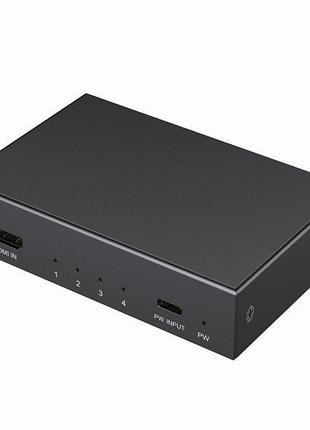 Розгалужувач hdmi сигналу cablexpert dsp-hdmi4k-4p-01, на 4 порти hdmi v. 1.4