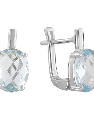 Срібні сережки komilfo з натуральним топазом 5.888ct (2049432)