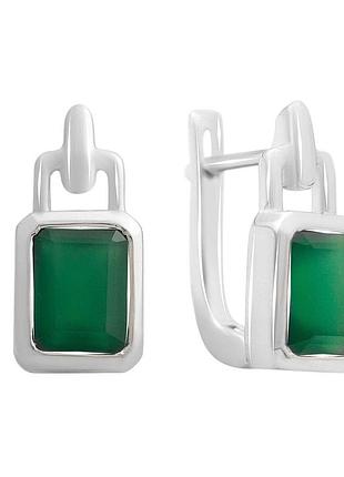 Срібні сережки komilfo з натуральним агатом 2.892ct (2174059)