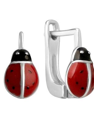 Серебряные серьги komilfo с емаллю (2136866)