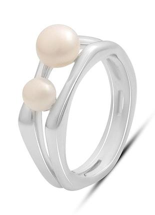 Серебряное кольцо komilfo с натуральным жемчугом 2.5ct, вес изделия 4,87 гр (2184362) 17 размер