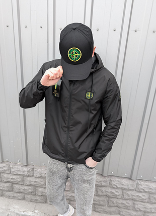 Мужская ветровка stone island черная