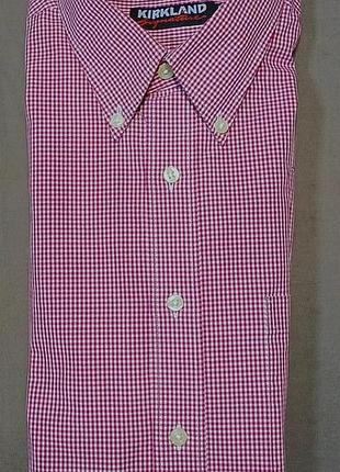 Воротник 41 см kirkland signature в клетку рубашка non-iron 
size 16 1/2 -33 
 100% extra long staple cotton