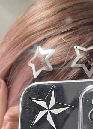 1 шт . металева заколка зі срібною зіркою