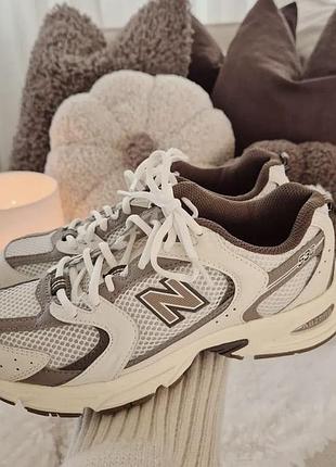 New balance 530 brown white женские кроссовки ню баланс 530