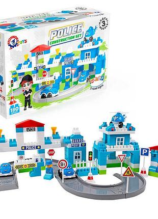 Гр конструктор технок 8447 (3) "technok toys" відділок поліції, 180 деталей, патрульна машина, мінівен, гвинтокрил, в коробці