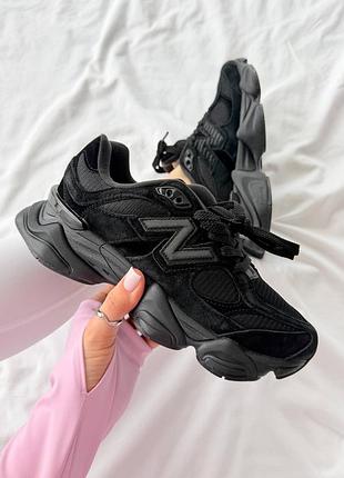 New balance 9060 black женские кроссовки ню баланс 9060 черные
