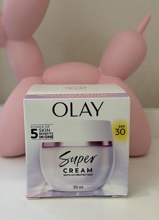 Olay super cream spf 30 легкий зволожуючий крем для обличчя