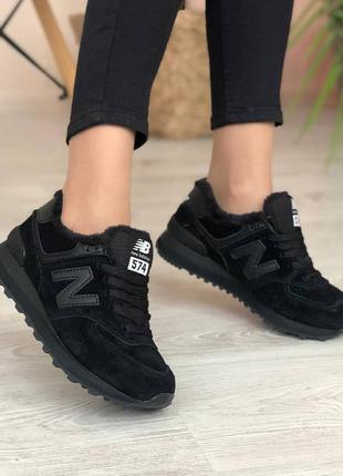 New balance black, кросівки нью баланс чорні зимні жіночі5 фото