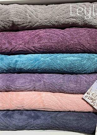 Набір махрових рушників для лазні hanibaba vip cotton 70 на 140 см 6 штук leyla