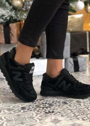 New balance black, кросівки нью баланс чорні зимні жіночі9 фото