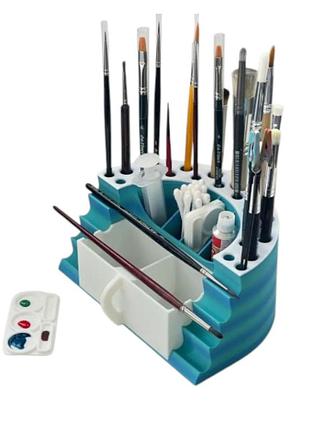 Підставка для пензлів напівкругла настільні ігри paint brush rack 3d друк