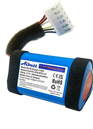 Aibatt - замінний акумулятор 3,7 в, 7800 маг для jbl charge 4, 4blk, 4j, jbl sun-inte-118, sun-inte-156, 1inr19/66-3