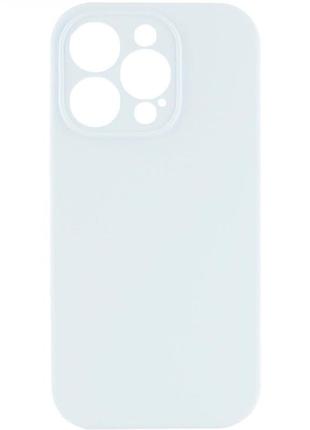 Чехол с защитой камеры silicone case full apple iphone 14 pro max white
