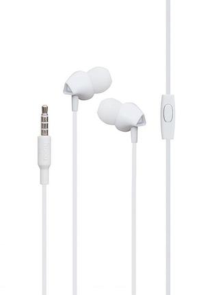 Проводные наушники hoco 3.5 mm m60 perfect вакуумные с микрофоном 1.2 m white